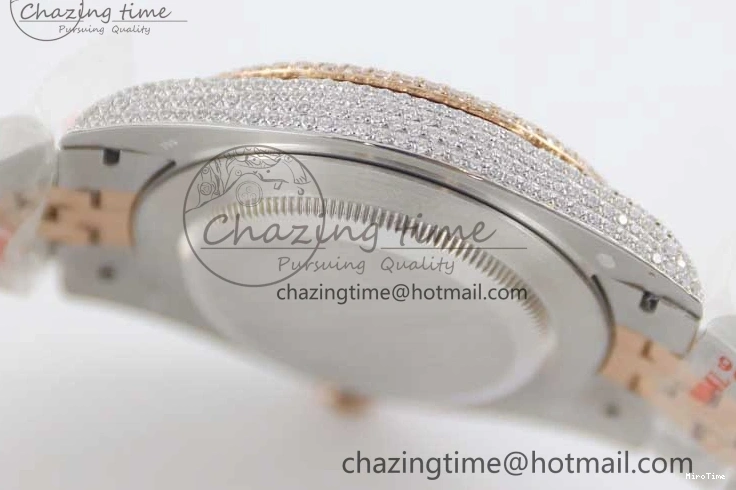 MiroTime 1229 Affordable Datejust 41 SS RG Full Diamonds TWF 1:1 Best Edition Arabic Markers Dial on Jubilee Bracelet A 2385